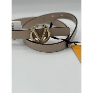 Mario Valentino logo Cream Baby Belt  XS X small NWT